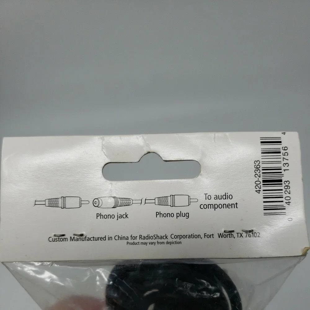 NEW RadioShack Audio Extension Cable Phono Plug to Phono Jack 12-Ft #42-2363A T1